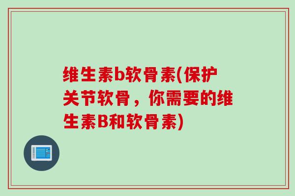维生素b软骨素(保护关节软骨，你需要的维生素B和软骨素)