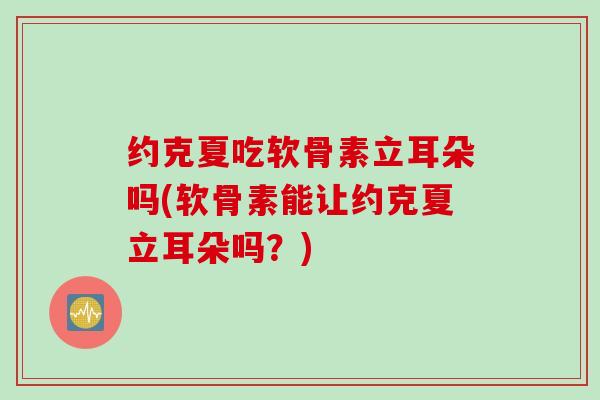 约克夏吃软骨素立耳朵吗(软骨素能让约克夏立耳朵吗？)