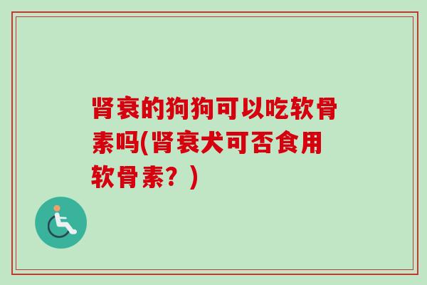 肾衰的狗狗可以吃软骨素吗(肾衰犬可否食用软骨素？)