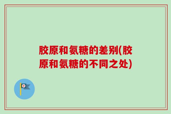 胶原和氨糖的差别(胶原和氨糖的不同之处)
