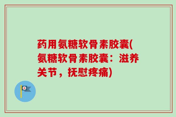 药用氨糖软骨素胶囊(氨糖软骨素胶囊：滋养关节，抚慰疼痛)