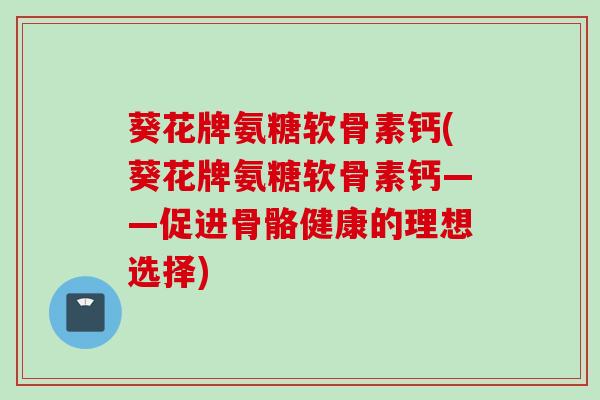 葵花牌氨糖软骨素钙(葵花牌氨糖软骨素钙——促进骨骼健康的理想选择)