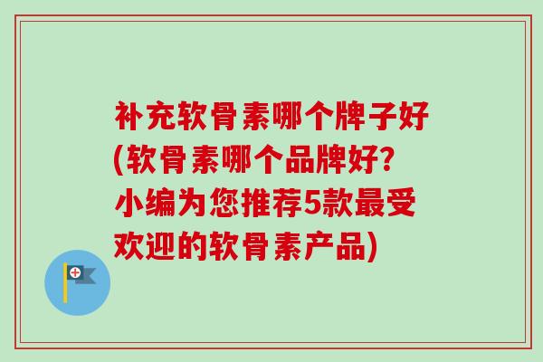 补充软骨素哪个牌子好(软骨素哪个品牌好？小编为您推荐5款最受欢迎的软骨素产品)