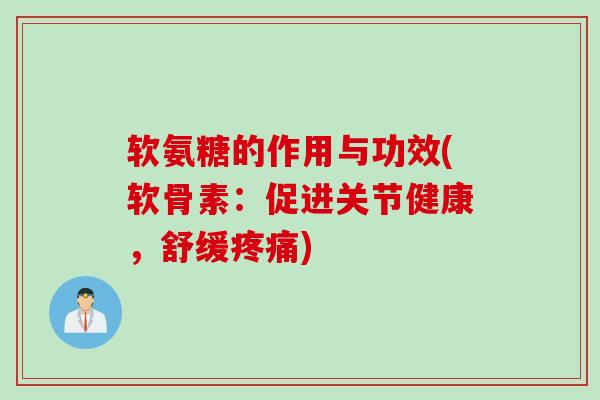 软氨糖的作用与功效(软骨素：促进关节健康，舒缓疼痛)