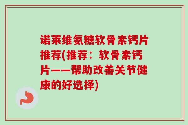 诺莱维氨糖软骨素钙片推荐(推荐：软骨素钙片——帮助改善关节健康的好选择)