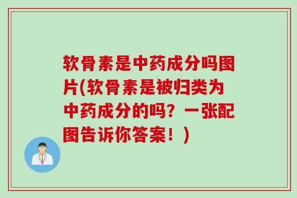 软骨素是中药成分吗图片(软骨素是被归类为中药成分的吗？一张配图告诉你答案！)