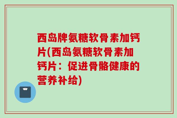 西岛牌氨糖软骨素加钙片(西岛氨糖软骨素加钙片：促进骨骼健康的营养补给)