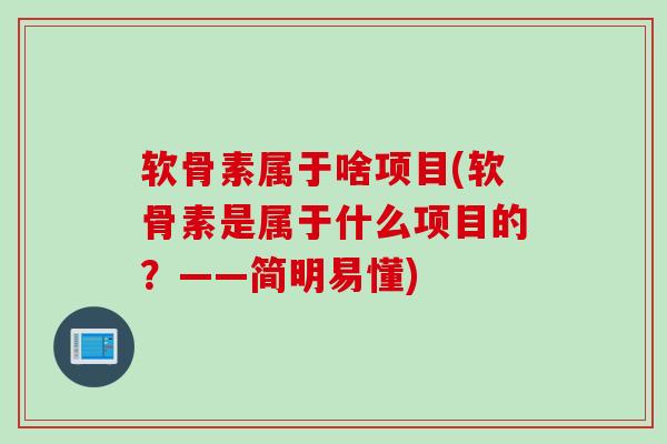 软骨素属于啥项目(软骨素是属于什么项目的？——简明易懂)