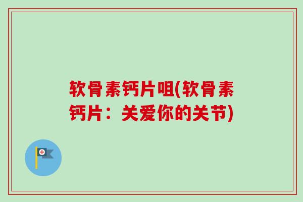 软骨素钙片咀(软骨素钙片：关爱你的关节)