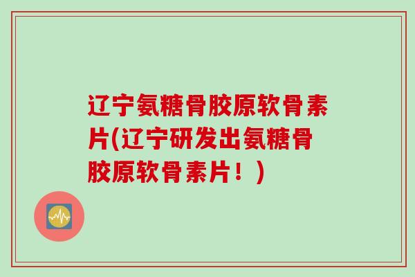 辽宁氨糖骨胶原软骨素片(辽宁研发出氨糖骨胶原软骨素片！)