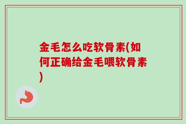 金毛怎么吃软骨素(如何正确给金毛喂软骨素)