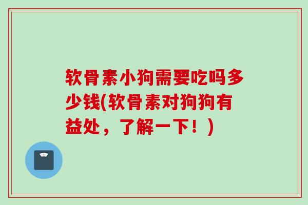 软骨素小狗需要吃吗多少钱(软骨素对狗狗有益处，了解一下！)