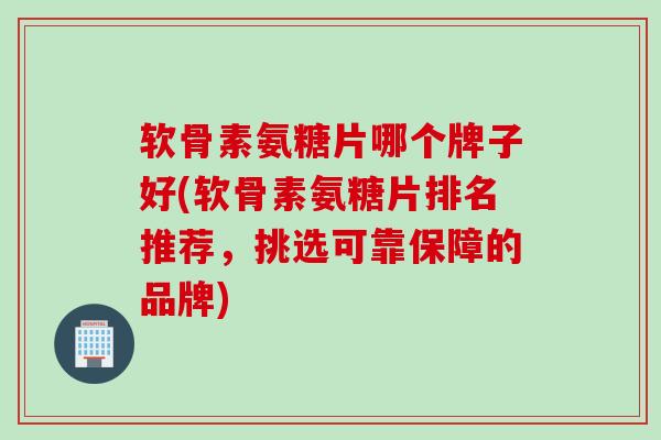 软骨素氨糖片哪个牌子好(软骨素氨糖片排名推荐，挑选可靠保障的品牌)