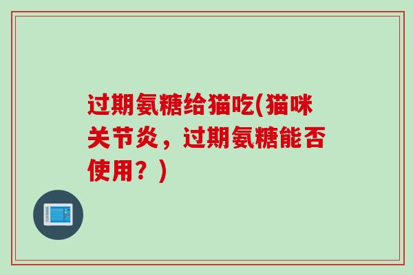 过期氨糖给猫吃(猫咪关节炎，过期氨糖能否使用？)