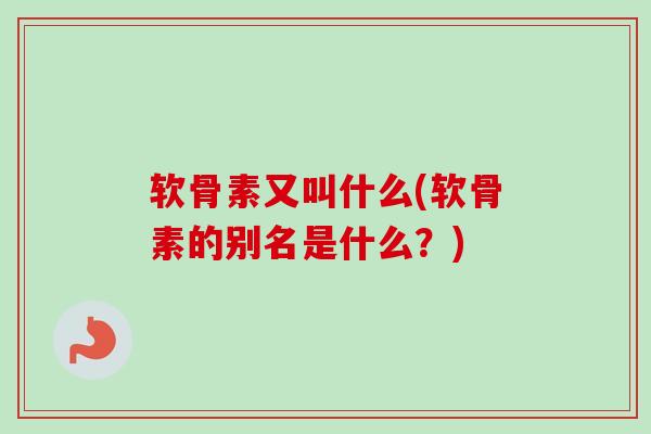 软骨素又叫什么(软骨素的别名是什么？)