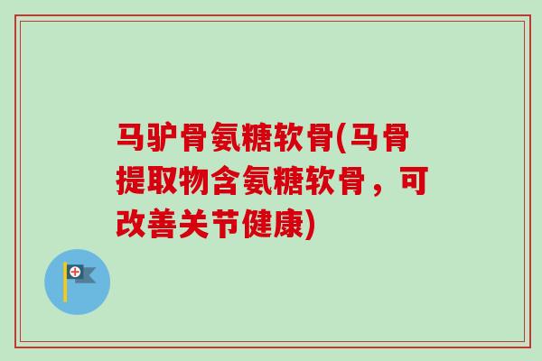 马驴骨氨糖软骨(马骨提取物含氨糖软骨，可改善关节健康)