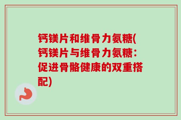 钙镁片和维骨力氨糖(钙镁片与维骨力氨糖：促进骨骼健康的双重搭配)