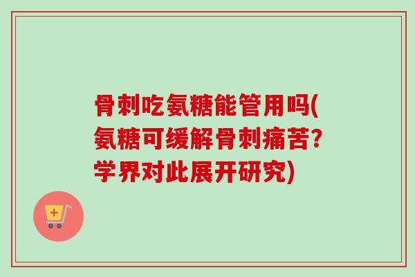 骨刺吃氨糖能管用吗(氨糖可缓解骨刺痛苦？学界对此展开研究)