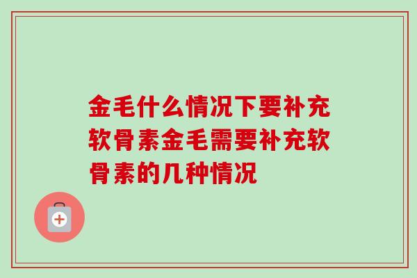 金毛什么情况下要补充软骨素金毛需要补充软骨素的几种情况