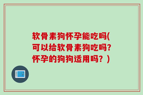 软骨素狗怀孕能吃吗(可以给软骨素狗吃吗？怀孕的狗狗适用吗？)