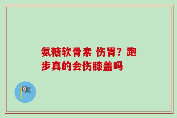 氨糖软骨素 伤胃？跑步真的会伤膝盖吗