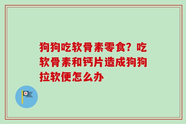 狗狗吃软骨素零食？吃软骨素和钙片造成狗狗拉软便怎么办