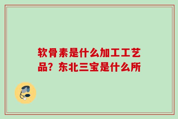 软骨素是什么加工工艺品？东北三宝是什么所