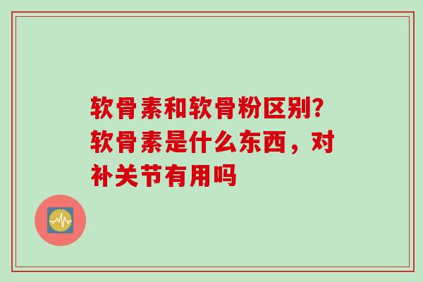 软骨素和软骨粉区别？软骨素是什么东西，对补关节有用吗
