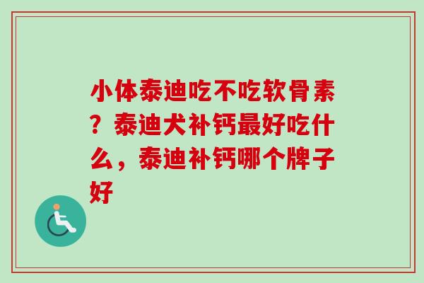 小体泰迪吃不吃软骨素？泰迪犬补钙最好吃什么，泰迪补钙哪个牌子好