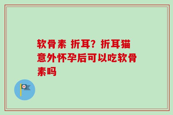 软骨素 折耳？折耳猫意外怀孕后可以吃软骨素吗