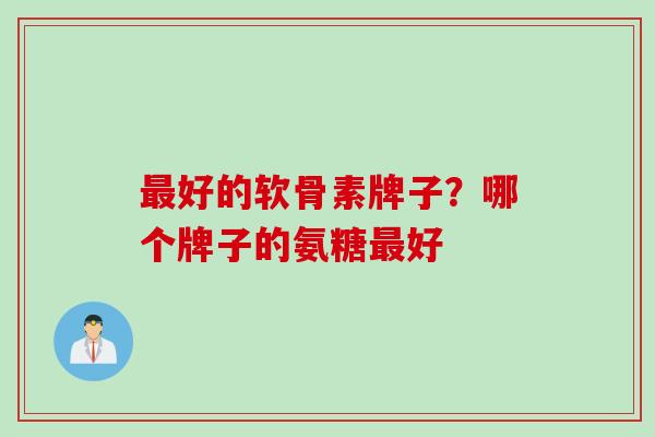 最好的软骨素牌子？哪个牌子的氨糖最好