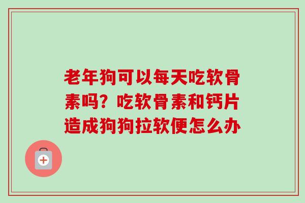 老年狗可以每天吃软骨素吗？吃软骨素和钙片造成狗狗拉软便怎么办