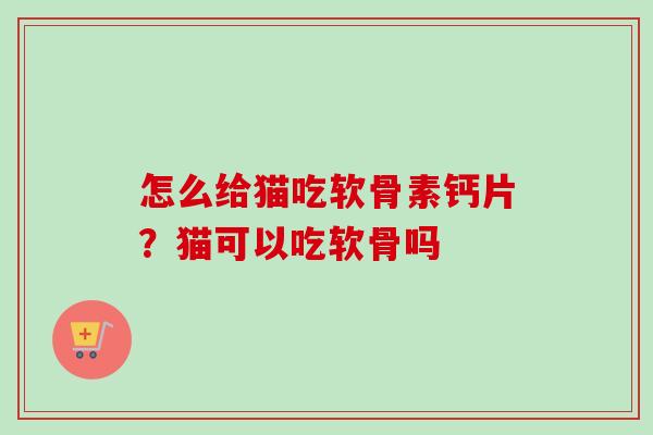 怎么给猫吃软骨素钙片？猫可以吃软骨吗