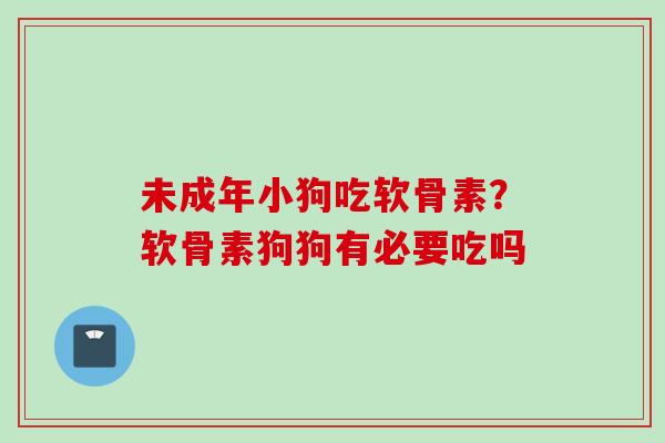 未成年小狗吃软骨素？软骨素狗狗有必要吃吗