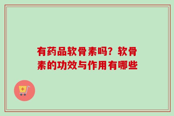 有药品软骨素吗？软骨素的功效与作用有哪些