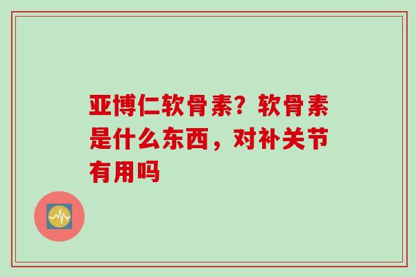 亚博仁软骨素？软骨素是什么东西，对补关节有用吗