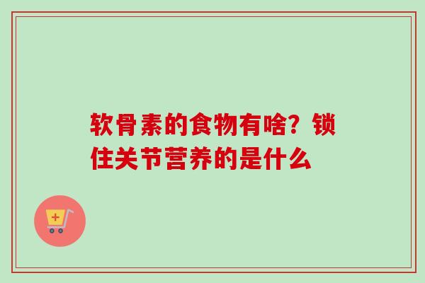 软骨素的食物有啥？锁住关节营养的是什么