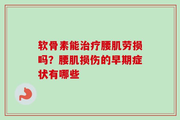 软骨素能腰肌劳损吗?腰肌损伤的早期症状有哪些 软骨素能腰肌劳损吗?腰肌损伤的早期症状有哪些