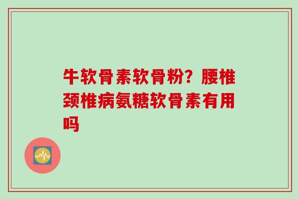 牛软骨素软骨粉？腰椎颈椎病氨糖软骨素有用吗