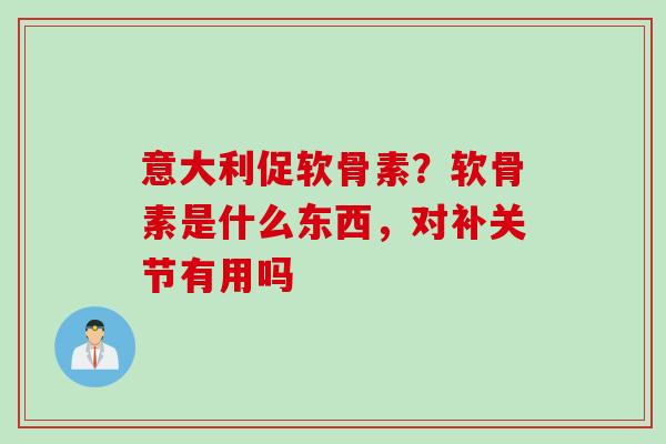 意大利促软骨素？软骨素是什么东西，对补关节有用吗