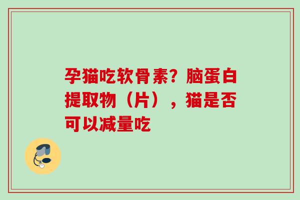 孕猫吃软骨素？脑蛋白提取物（片），猫是否可以减量吃