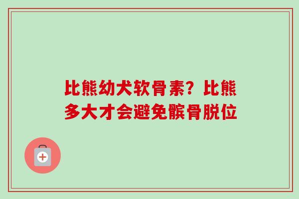 比熊幼犬软骨素？比熊多大才会避免髌骨脱位