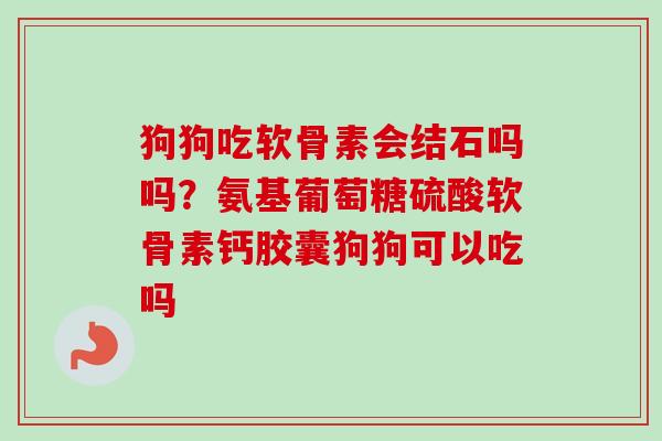 狗狗吃软骨素会结石吗吗？氨基葡萄糖硫酸软骨素钙胶囊狗狗可以吃吗