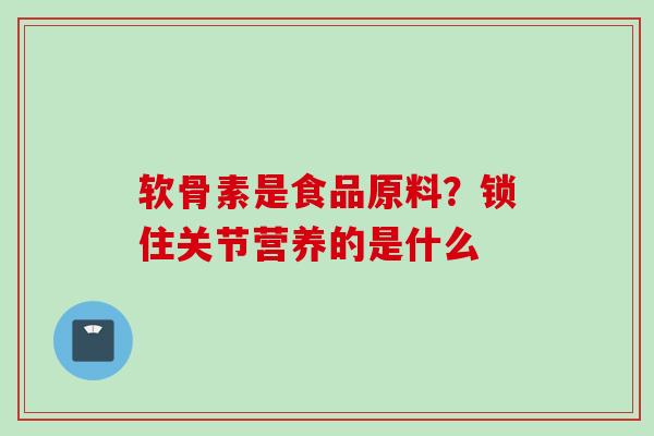 软骨素是食品原料？锁住关节营养的是什么