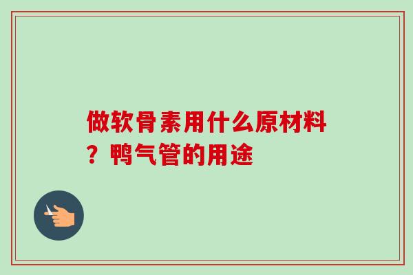 做软骨素用什么原材料？鸭气管的用途