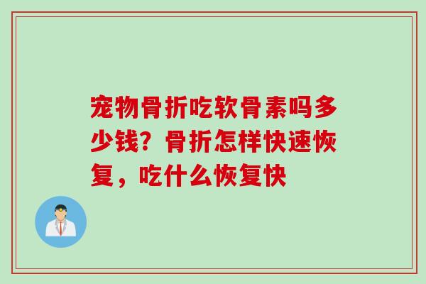 宠物骨折吃软骨素吗多少钱？骨折怎样快速恢复，吃什么恢复快
