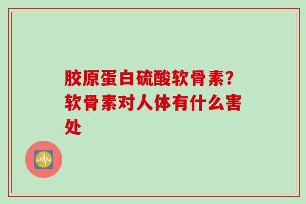 胶原蛋白硫酸软骨素？软骨素对人体有什么害处