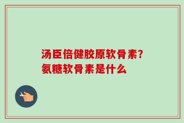 汤臣倍健胶原软骨素？氨糖软骨素是什么