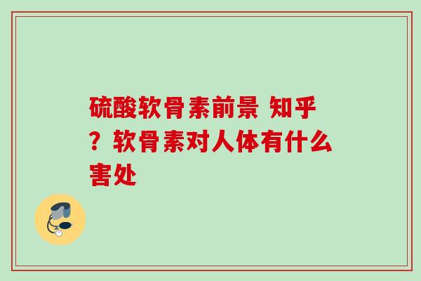 硫酸软骨素前景 知乎？软骨素对人体有什么害处