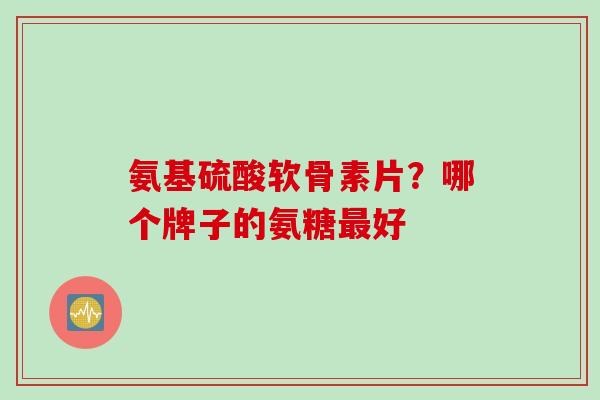 氨基硫酸软骨素片？哪个牌子的氨糖最好